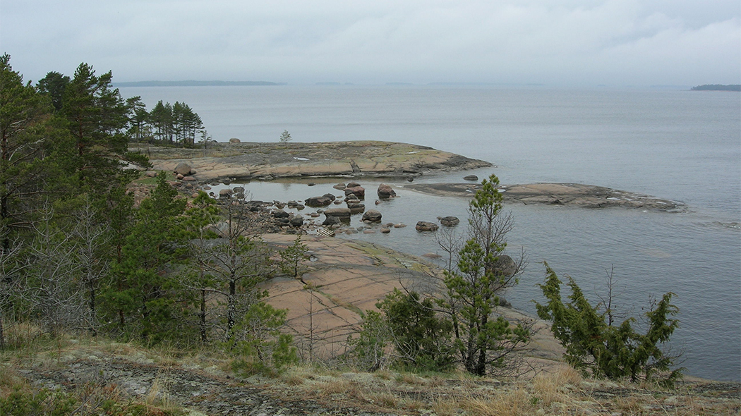 Ulko-Tammion kallioista rantamaisemaa. Kalliorantaa. Kuva: Ari Ryökkynen.